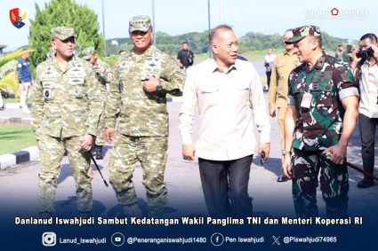 Danlanud Iswahjudi Sambut Kedatangan Wakil Panglima TNI dan Menteri Koperasi RI