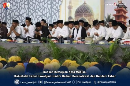 Doakan Kemajuan Kota Madiun, Kabintalid Lanud Iswahjudi Hadiri Madiun Bersholawat dan Kenduri Akbar