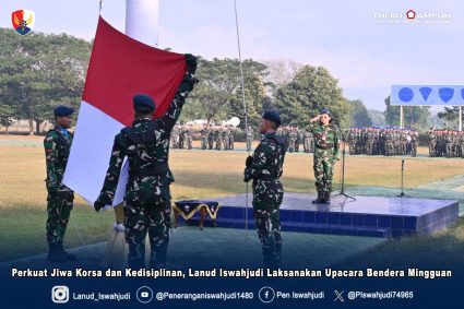 Perkuat Jiwa Korsa dan Kedisiplinan, Lanud Iswahjudi Laksanakan Upacara Bendera Mingguan