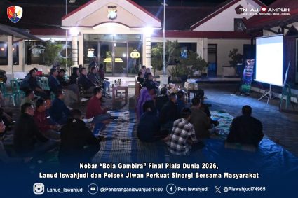 Nobar Final Piala Dunia 2026, Lanud Iswahjudi dan Polsek Jiwan Perkuat Sinergi Bersama Masyarakat