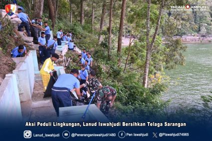 Aksi Peduli Lingkungan, Lanud Iswahjudi Bersihkan Telaga Sarangan