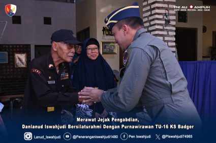 Merawat Jejak Pengabdian, Danlanud Iswahjudi Bersilaturahmi Dengan Purnawirawan TU-16 KS Badger
