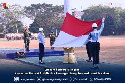 Upacara Bendera Mingguan, Momentum Perkuat Disiplin dan Semangat Juang Personel Lanud Iswahjudi