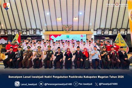 Dansatpom Lanud Iswahjudi Hadiri Pengukuhan Paskibraka Kabupaten Magetan Tahun 2026