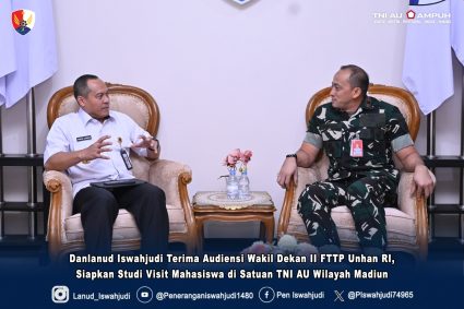 Danlanud Iswahjudi Terima Audiensi Wakil Dekan II FTTP Unhan RI, Siapkan Studi Visit Mahasiswa di Satuan TNI AU Wilayah Madiun