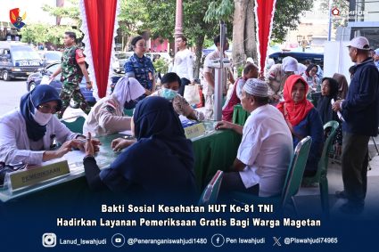 Bakti Sosial Kesehatan HUT Ke-81 TNI Hadirkan Layanan Pemeriksaan Gratis bagi Warga Magetan